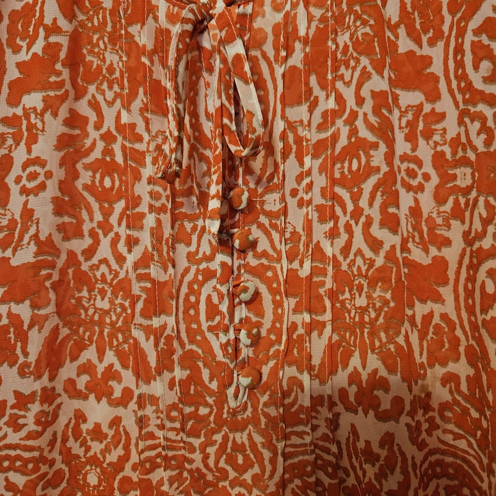 #488-Liz Claiborne Orange and White Blouse.sz. 2X - Picture 7 of 7
